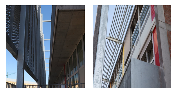 Shading of school facade