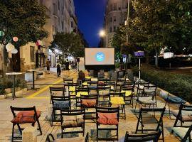 Open air cinema in the Bartók cultural district. Photo by Levente Polyak